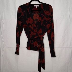 Chelsea28 Elegant Floral Wrap Blouse